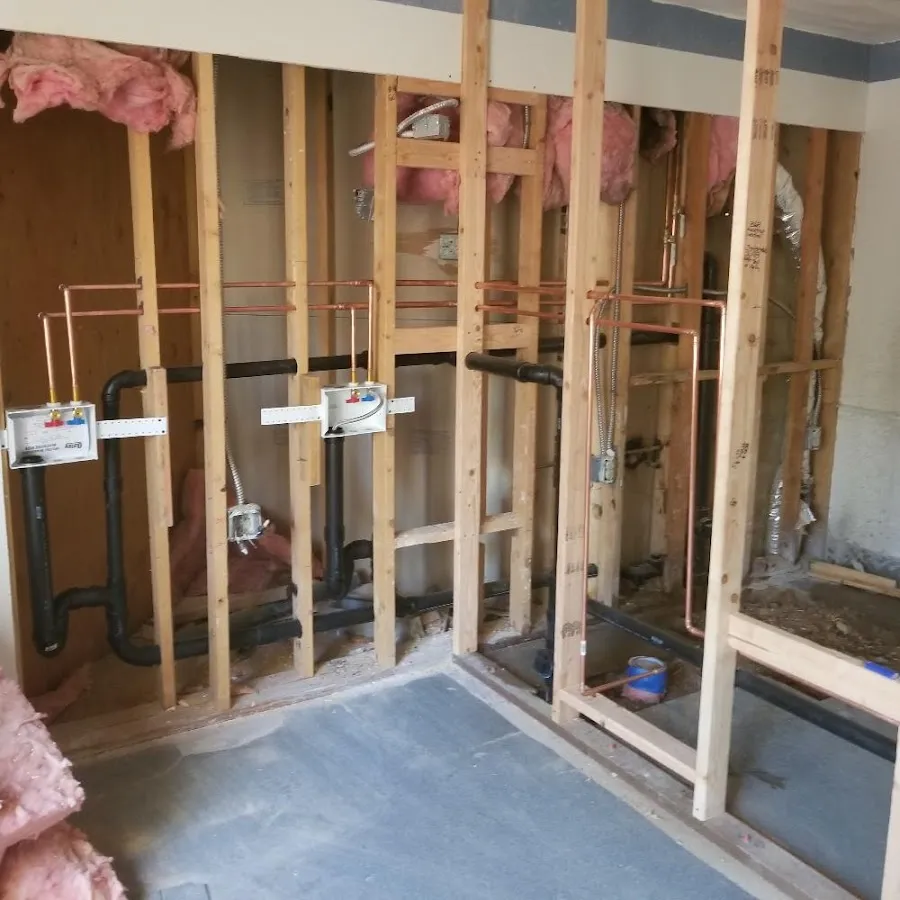 Copper pipe rough-in and plumbing installation in Garden Home-Whitford